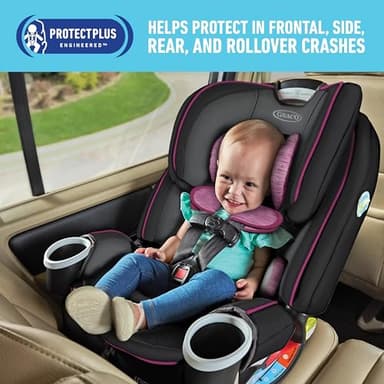 Graco 4Ever DLX 4-in-1 Car Seat, Pink | Infant to Toddler Car Seat, with 10 Years of Use | Rear-facing, Forward-facing and Booster Modes | Safe, Comfortable and Convenient - Image 4