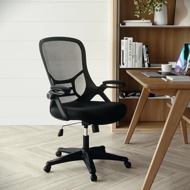 Flash Furniture Porter High Back Black Mesh Ergonomic Swivel Office Chair with Black Frame and Flip-up Arms - Image 2