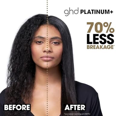 ghd Platinum+ Styler - 1” Smart Flat Iron Hair Straightener - Professional Ceramic Styling Tool with Predictive Heat Control and Automatic Shut-Off - More Shine and More Color Protection - Black - Image 4