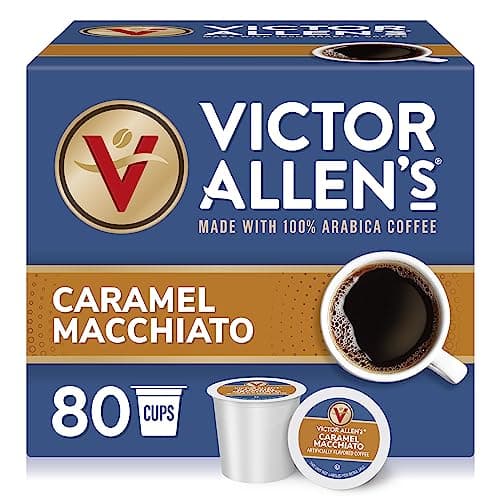Victor Allen's Coffee Caramel Macchiato Flavored, 80 Count, Medium Roast, Single Serve Coffee Pods for Keurig K-Cup Brewers - Image 1