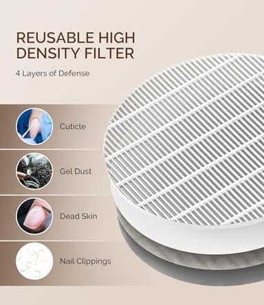 MelodySusie Nail Dust Collector,SproF Professional 4500 RPM Nail Vacuum Fan Vent Dust Collector with 3 Suction,Touch Control,Powerful Suction Nail Tech Tools Manicure Accessories for Nail Salon,Home - Image 6