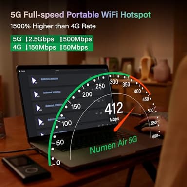 GlocalMe Numen Air 5G Mobile Hotspot, Portable WiFi Hotspot for Travel in 200+ Countries, Ultra High Speed Pocket Hotspot Device with Speed Up to 2.5Gbps, No SIM Card Required, 16 Connected Devices - Image 2