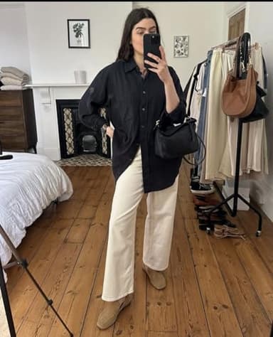 Zeagoo Black Shirt Women V Neck Button Downs Blouses Long Sleeve Collared Cotton Tops Woman Black - Image 6