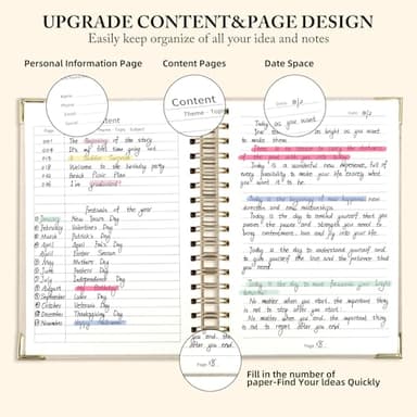 ALKALO Spiral Notebook Journal, 328 Pages Linen Hardcover College Ruled Notebook, Lined Thick Journals for Women Men, A4 Thick Spiral Journal for Writing, 100GSM Paper, Cute Notebooks for Work School - Image 5