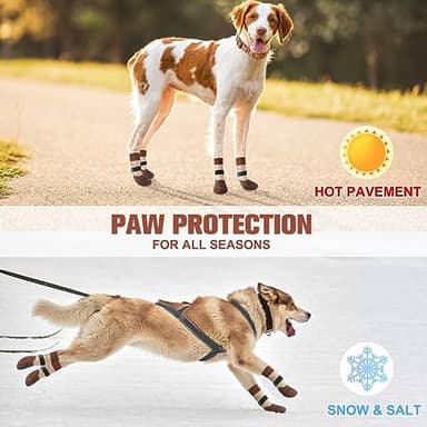 BEAUTYZOO Dog Socks to Prevent Licking Paws for Hardwood Floors Anti Slip, Dog Shoes Booties for Hot/Cold Pavement,Grippy Boots & Paw Protectors Traction Control for Small Medium Large Senior Dogs - Image 7