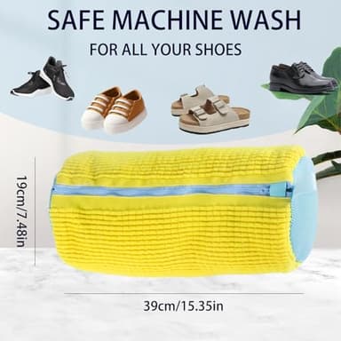 MURAEL Shoe Washing Machine Bag,Laundry Shoe Bag For Washer And Dryer,Shoe Washing Bag for Washing Machine, Shoe Cleaning Bag For All Shoe Types Reusable Shoe Washing Bag(Yellow 2pcs) - Image 4