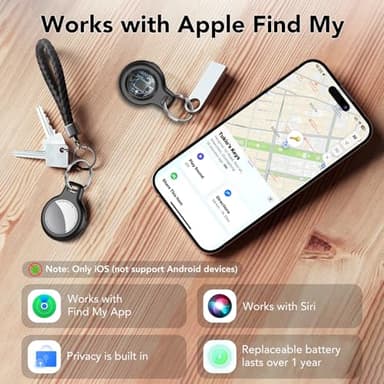 2025 New [Apple MFi Certified] (iOS Only) Air Tracker Tags-4 Pack, Bluetooth Tracker for Apple Find My, Replaceable Battery, Key Finder and Item Locator Smart Tag for Keys, Bags, Luggage, Pets, Wallet - Image 3