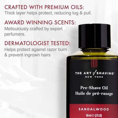 The Art of Shaving Pre Shave Beard Oil for Men, Protects Against Irritation and Razor Burn, Clinically Tested for Sensitive Skin, Sandalwood, 2 Fl Oz (Pack of 1) - Image 2