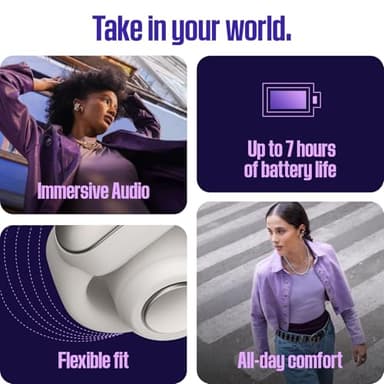 Bose Ultra Open Bluetooth Earbuds, True Wireless Earbuds with OpenAudio for Awareness, Clip On Design for Comfort, Immersive Audio, Up to 48 Hrs of Playtime, Chilled Lilac - Limited Edition Color - Image 3