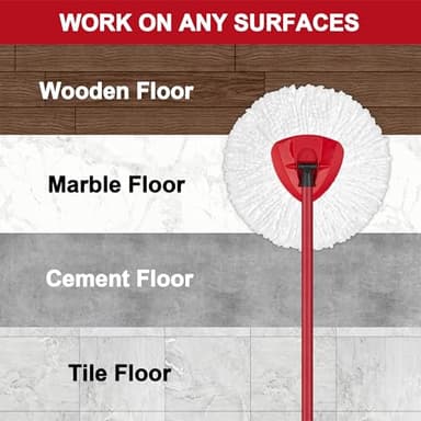 Mop Replacement Heads for O-Ceda Mop Replace Head EasyWrin Spin Mop Heads Replacements, Microfiber Spin Mop Refills, Easy Cleaning Mop Head Replacement (White-3 Mop Heads) - Image 6