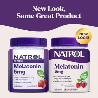 Natrol Melatonin Gummies, Sleep Support, 90 Strawberry-Flavored Adult Melatonin Gummies, 5 mg Sleep Aids for Adults - Image 2