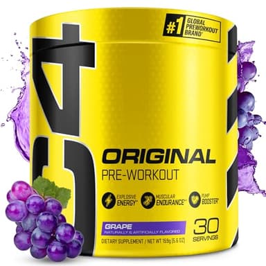 Cellucor C4 Original Pre Workout Powder Grape Sugar Free Preworkout Energy for Men & Women 150mg Caffeine + Beta Alanine + Creatine - 30 Servings (Packaging May Vary) - Image 1
