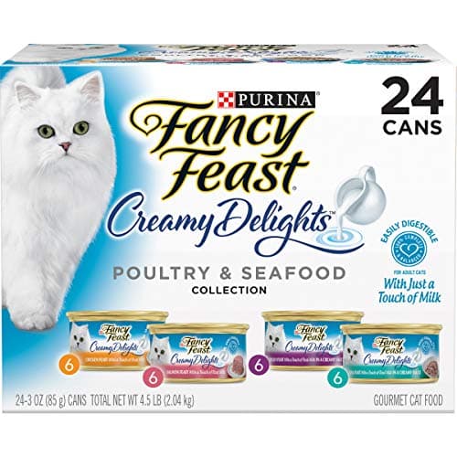 Purina Fancy Feast Wet Cat Food Variety Pack, Creamy Delights Poultry & Seafood Collection - (Pack of 24) 3 oz. Cans - Image 1