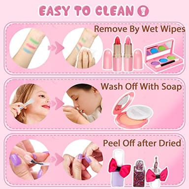 For Ideahome Kids Washable Makeup Girl Toys - Real Make Up Set, Little Girls Makeup Kit for Toddler Kid Children Princess, Christmas Birthday Gift Toys for Girl 4 5 6 7 8 9 10 Year Old - Image 6