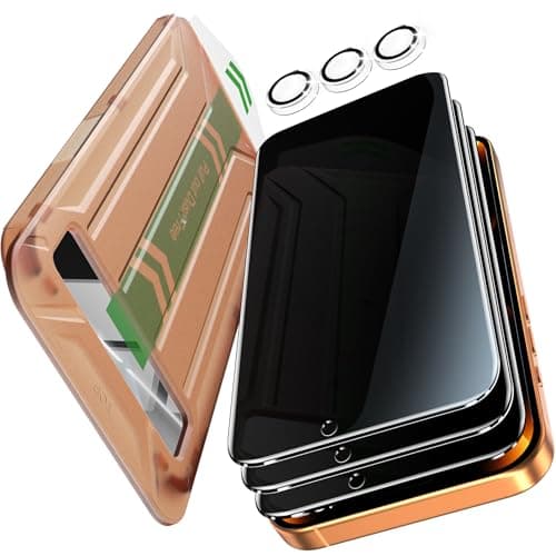 YMHML 3 Pack for iPhone 17 Pro Max Privacy Screen Protector Tempered Glass + 1 Set Camera Lens Protector, 25°Anti Spy, [Top 9H+ Military Grade Shatterproof] [Bubble Free, Auto-Dust Removal] - Image 1