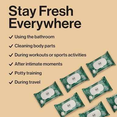 The Honest Company Flushable Wipes for Sensitive Skin | Fragrance Free, Hypoallergenic, 99% Water, Safe to Flush | pH Balanced Feminine Wipes | Tropical Leaves, 126 Count - Image 8