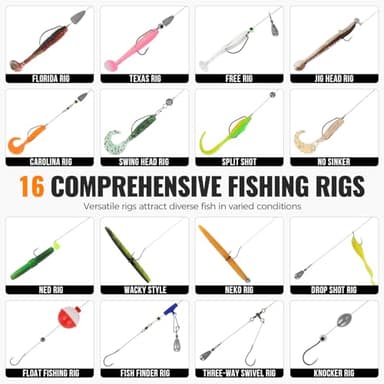 PLUSINNO Large 3 Layers Tackle Box with Tackle Included, 415Pcs Fishing Lures Kit Contains Pliers, Crankbait, Hooks, Weights & Accessories, Comprehensive Bait Lure Gear Gifts for Men Bass Freshwater - Image 8