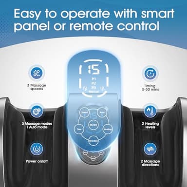 TISSCARE Shiatsu Foot Massager with Heat: FSA HSA Eligible Foot Massager for Plantar Fasciitis, Neuropathy, Circulation and Pain Relief, Massage Feet/Leg/Calf/Ankle at Home/Office, Gifts for Women Men - Image 3