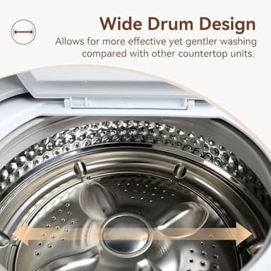 iWash 4.4 Lbs Capacity Countertop AI Fully Automatic Compact Portable Washing Machine - Image 3