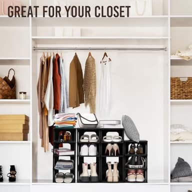 TRZZ 8-Tier Small Shoe Rack, Vertical Narrow Stackable Organizer with Removable Partition, Efficient Shoe Storage for Closet, Entryway, and Small Spaces (Black) - Image 6