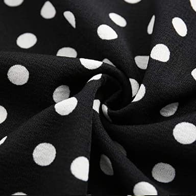 YATHON Women's Vintage Fit and Flare Cocktail Dresses Retro Black White Polka Dot Print Summer Aline Casual Work Swing Dress with Pockets (L, YT018-Black Dot) - Image 9