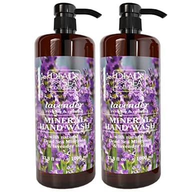 Dead Sea Collection Hand Soap Pump Lavender - Moisturizing Hand Wash Liquid with Dead Sea Minerals and Lavender Oil, Reviving, Calming - Pack of 2 (33.8 Fl Oz Each) - 67.6 Fl Oz Total - Image 1