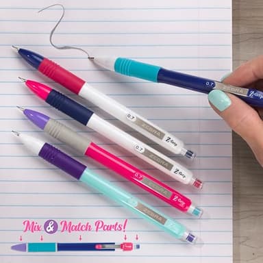 Zebra Pen Z-Grip Retractable Ballpoint Pen and Mechanical Pencil Set, Medium Point, #2 HB Lead Pencils, Assorted Ink Colors, School Supplies, Teacher Supplies, and Office Supplies, 18-Pack (23618) - Image 6