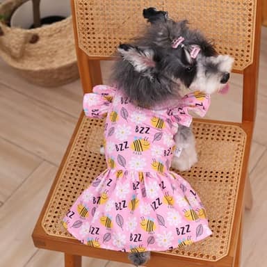 CuteBone Dog Dress Princess Puppy Birthday Dresses with Flutter Sleeves Cat Clothes Outfit for Small Dogs Girl Pet Apparel FX08M - Image 7