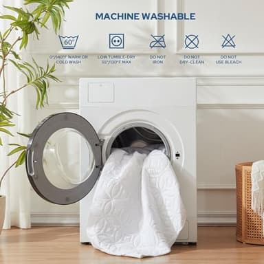 BEDLORE Waterproof Mattress Protector, Queen Size Noiseless Mattress Pad with Deep Pocket 6"-18" Depth, Soft Breathable Bed Mattress Cover Washable for Home, Bedroom, Hotel (White) - Image 5