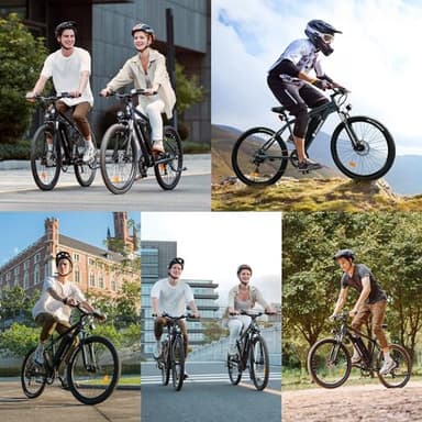 isinwheel M10 Electric Bike for Adults with 374.4Wh Removable Battery, 55 Miles 20MPH Commuting Electric Mountain Bike with 500W Brushless Motor, 35 Speed, 26" Tires and Front Fork Suspension (Black) - Image 3