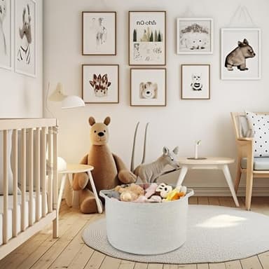 XUANGUO Large Cotton Rope Basket – 22"x14" Woven Storage Baskets for Blankets, Toys, Laundry, and Nursery – Round Basket for Living Room, Kids, and Pets Grey - Image 6