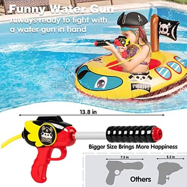 Inflatable Pool Floats Kids with Water Gun, Pirate Ship Pool Floats for Toddlers, Blow Up Pool Toys for Kids Ages 4-8, Summer Fun Boat Shaped Water Toys Swimming Floaties for Boys and Girls - Image 7