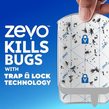 Zevo 2 Flying Insect Traps & 4 Refill Cartridges - Plug in Fly Trap & Indoor Bug Catcher for Gnats, House & Fruit Flies - Blue & UV Light Technology, Mess-Free Alternative to Bug Zapper - Image 6