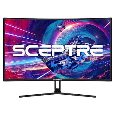 Sceptre 32-inch Curved Gaming Monitor Overdrive up to 240Hz DisplayPort 165Hz 144Hz HDMI AMD FreeSync Build-in Speakers, Machine Black (C325B-185RD) - Image 2