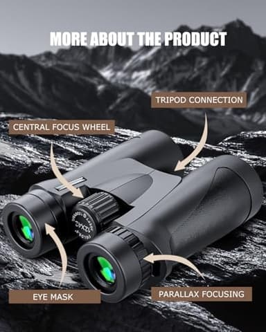 Powerful 12x42 Youth Binoculars for Adults high Powered Hunting Birding Travel Theater Astronomy Bird Watching Stargazing Star Gazing Opera geo Safari Marine Birdwatching - Image 4