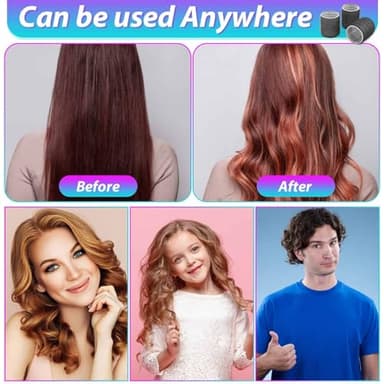 Hair Curlers Set with 24 Rollers (6 Jumbo, 6 Large, 6 Medium, 6 Small) and 24 Clips for All Hair Lengths (Black) - Image 7