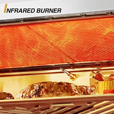 BIG HORN OUTDOORS 1500°F Small Infrared Propane Gas Grill – Portable Steak Broiler & Sear Station, Outdoor Salamander BBQ with Pizza Stone, Stainless Steel - Image 3