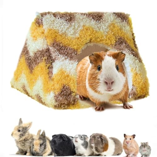 SUPERPAWS 2 Pack Guinea Pig Bed, Guinea Pig Hideout Washable Small Animal House Cage Accessories for Dwarf Rabbits Chinchillas Hamsters Hedgehogs Ferrets Bearded Dragons and Rats (F Style)