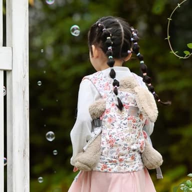 GAGAKU Baby Doll Carrier for Little Girls - Stuffed Animal Carrier Toy for Toddler - Pink Wax Flowers - Image 7