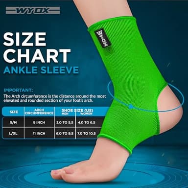 WYOX Ankle Compression Sleeve Support Brace for Men & Women, Running, Gym, Basketball, Cycling, Martial Arts, Kickboxing & Sports Stabilizer Compression Ankle Socks for Training & Recovery - Image 3
