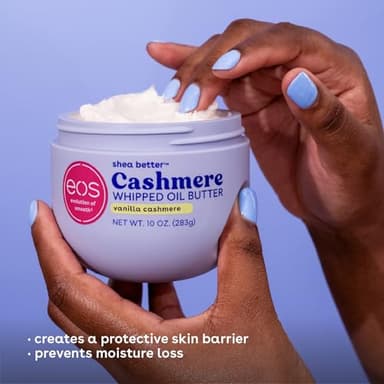 eos Cashmere Whipped Oil Body Butter, Vanilla Cashmere, 72 Hour Weightless Moisture For Dry Skin, Rich Formula and Deep Hydration, 10 oz - Image 3