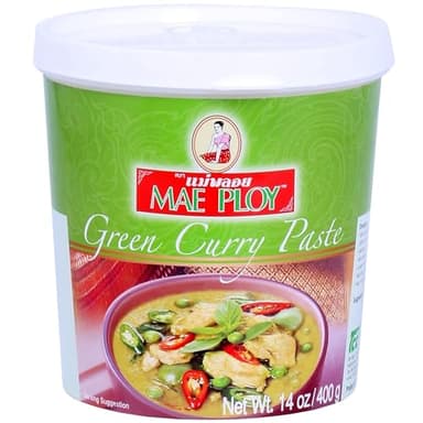 Mae Ploy Green Curry Paste, Authentic Thai Green Curry Paste for Thai Curries & Other Dishes 14oz/400g - Image 1