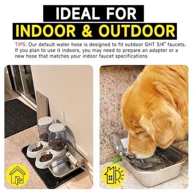 PETIMI Automatic Water Dispenser for Dogs, 101oz Outdoor Dog Water Bowl, 304 Stainless Steel Water Feeder for Small to Large Pets, Large Livestock Waterer, Anti-Tipping, Water Auto-Fill, Easy to Clean - Image 7