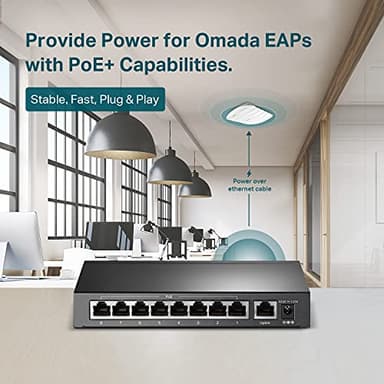 TP-Link 9 Port Fast Ethernet 10/100Mbps PoE Switch 8 PoE+ Ports @65W Sturdy Metal w/Shielded Ports Protection Extend Mode Priority Mode Isolation Mode (TL-SF1009P) - Image 3