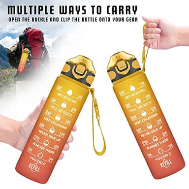 Enerbone 32 oz Drinking Water Bottle with Times to Drink and Straw, Motivational with Carrying Strap, Leakproof BPA & Toxic Free, Ensure You Drink Enough Water for Fitness Gym Outdoor - Image 6