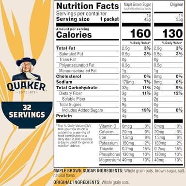 Quaker Instant Oatmeal, 2 Flavor Gluten Free Variety Pack, 32 Count - Image 2
