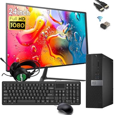 Dell OptiPlex 3420 SFF PC Desktop Computer, with 24" FHD(1920x1080) Monitor, RGB Headphone, Intel i5-6500, 16GB DDR4, 256GB SSD, Keyboard&Mouse, USB WiFi, Win10 Pro(Renewed) - Image 2
