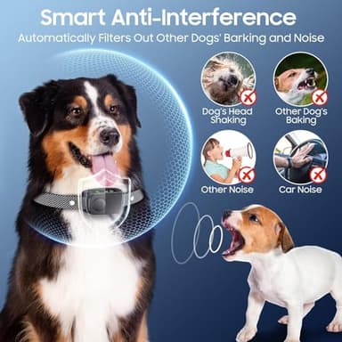 Bark Collar, Dog Bark Collar for Large Medium Dogs 30-120lbs, Automatic Waterproof Barking Collar with Beep Vibration and 5 Adjustable Sensitivity (Classic Black) - Image 4