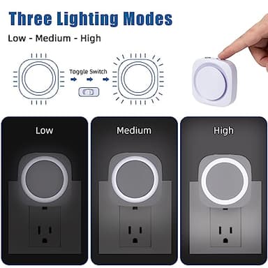 White Night Lights Plug into Wall, 4 Packs Dimmable Night Light with Dust to Dawn Sensor, Automatically Turn on and Off, Gentle Glow Nightlight for Bathroom,Bedroom,Stairs,Kitchen,Hallway, White - Image 2