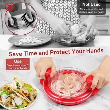 Pro Chicken Shredder 10.8 inch, Chicken Breast Shredder Tool Twist Large, Visible Meat Shredder Machine with Widened Anti Slip Mat Fix, Chicken Grinder Suitable for Pork, Beef, Dishwasher(Red) - Image 2